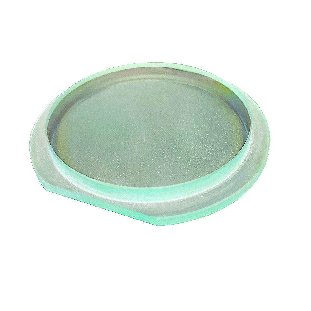 Custom 4mm 5mm 6mm round tempered step glass for floor light cover with step edge and silk printing