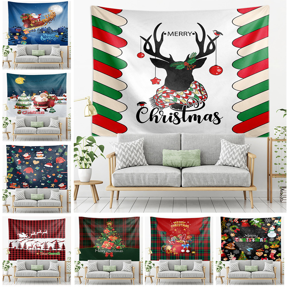 Snowman antler Tapestry Wall Carpet Party Fireplace Bedroom Decoration Christmas tapestry