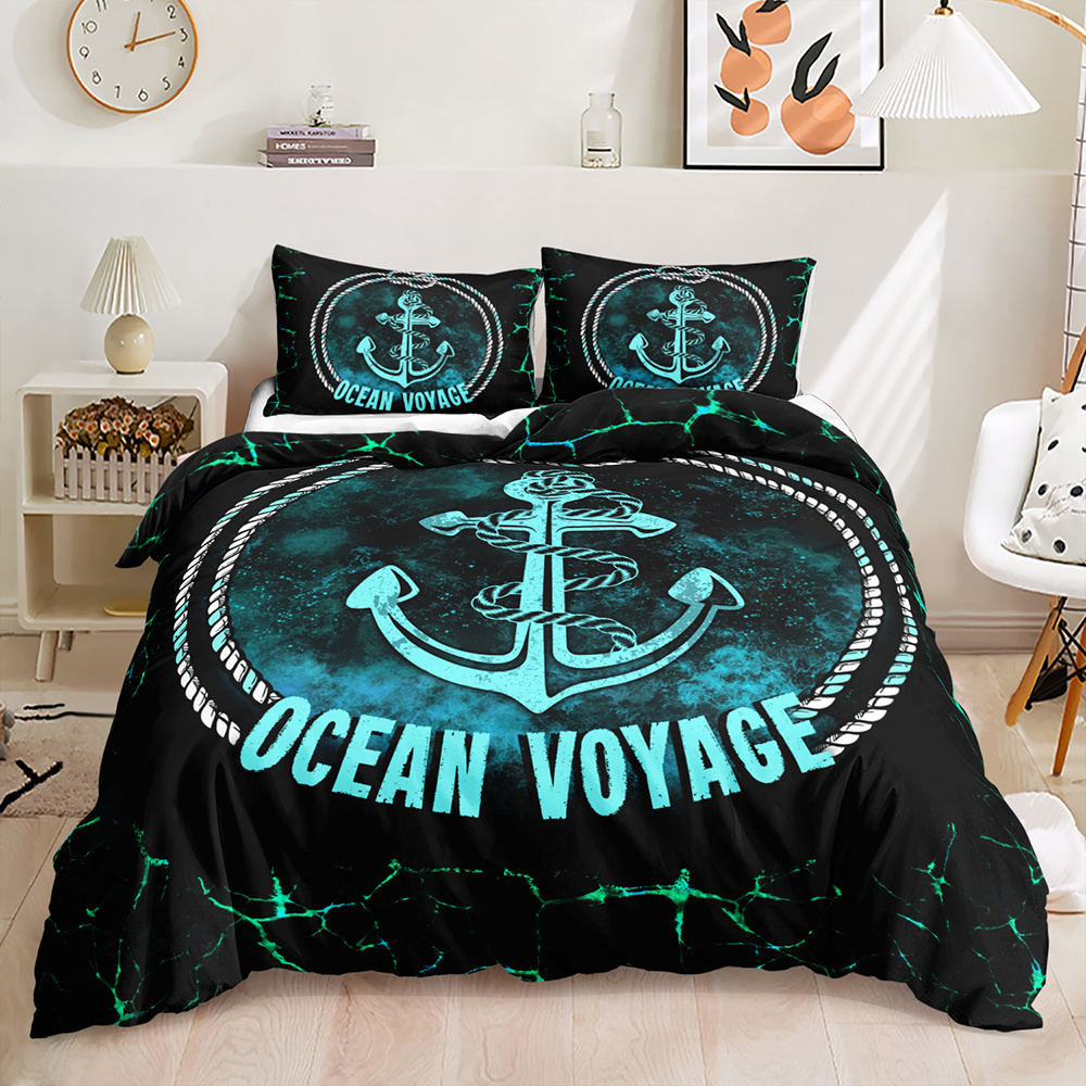 3d bedding set anchor rudder ship wholesale polyester customizable duvet cover