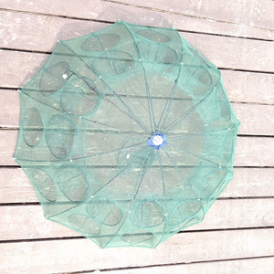 24 holes Crab Fish Trap Foldable Fishing Bait Trap Cast Net Cage for Catching Small Bait Fish Eels Crab Lobster Minnows Shrimp