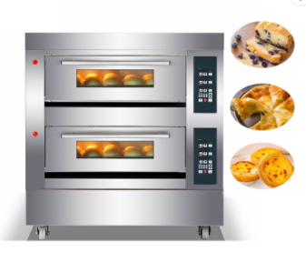 2 Deck 4 Trays Gas Baking Equipment Commercial Bakery Cake Oven Prices Mechanical Controller 2 layer 4 trays deck oven