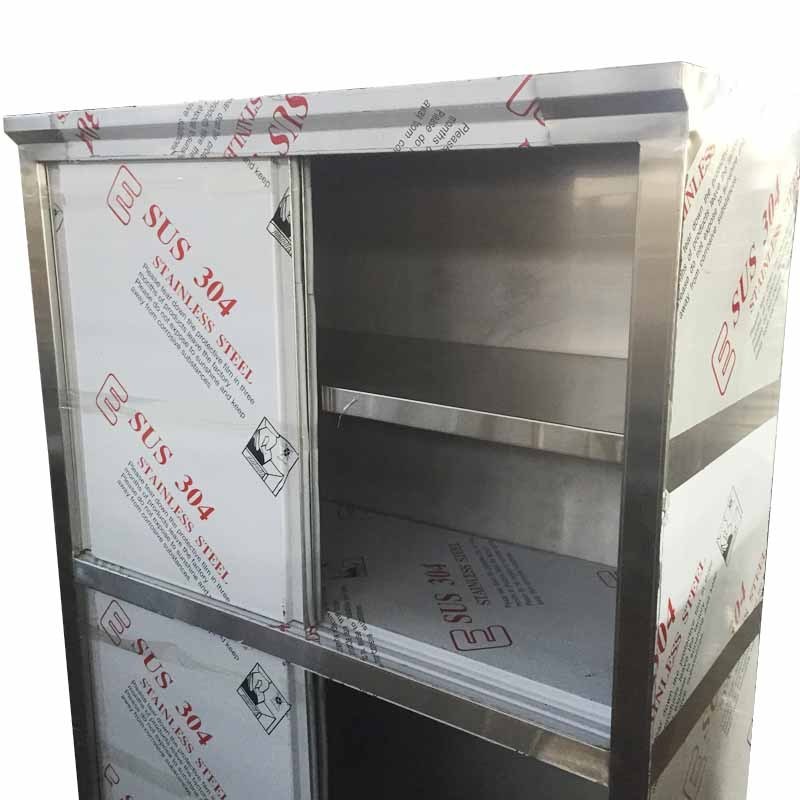 Commercial stainless steel cupboard 4 lockers canteen kitchen cleaning cabinets push and pull cupboard Stainless steel cupboards