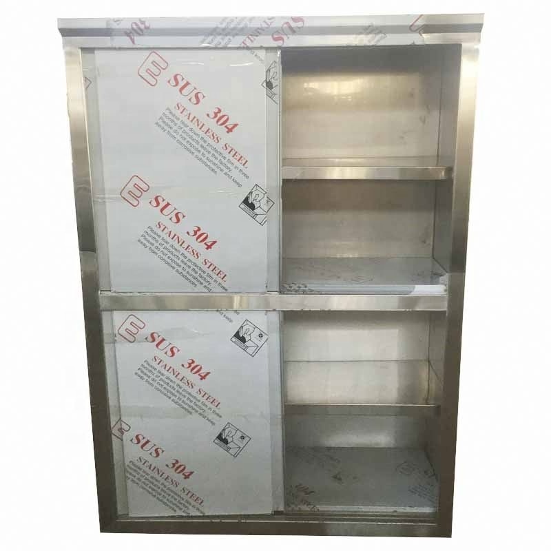 Restaurant Hotel Equipment Stainless Steel Kitchen Cabinet With Sliding Doors