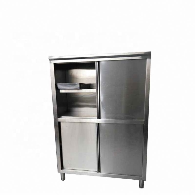 Restaurant Hotel Equipment Stainless Steel Kitchen Cabinet With Sliding Doors