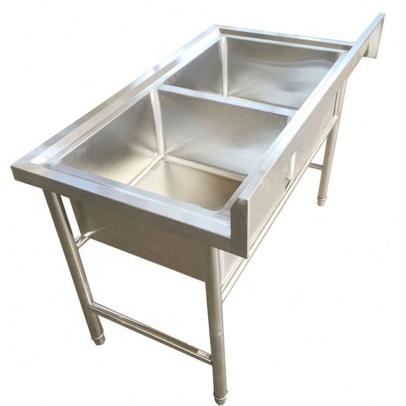 304 Stainless Steel Commercial Kitchen Sink, Free standing Washing Bowl Sink Table