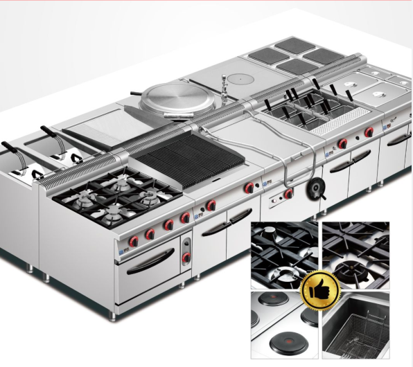 kitchen equipment Commercial Black Lava Rock Grill Electric Grill with Cabinet burner gas stove