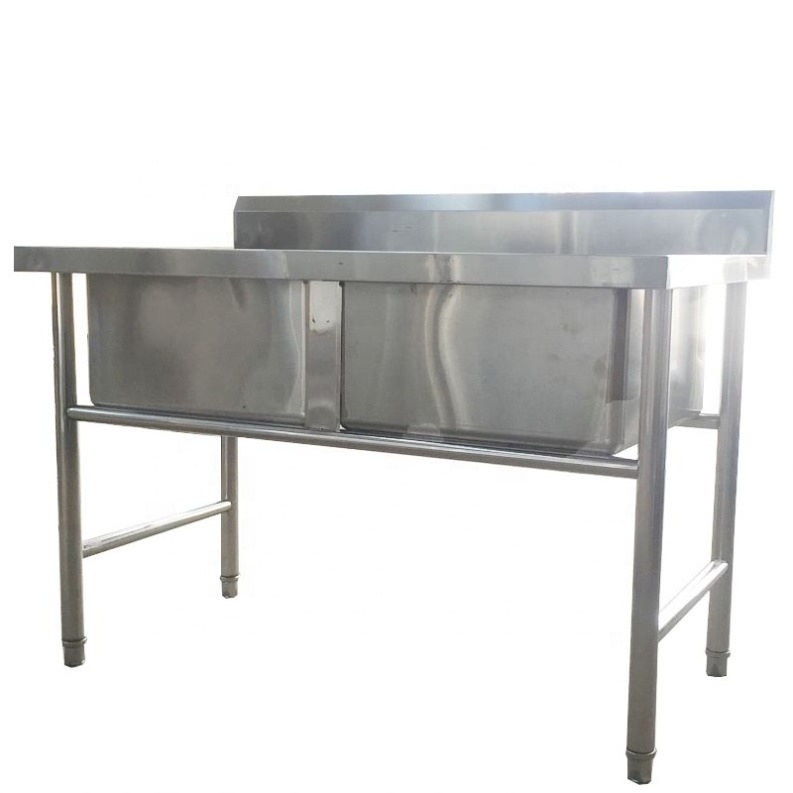 304 Stainless Steel Commercial Kitchen Sink, Free standing Washing Bowl Sink Table