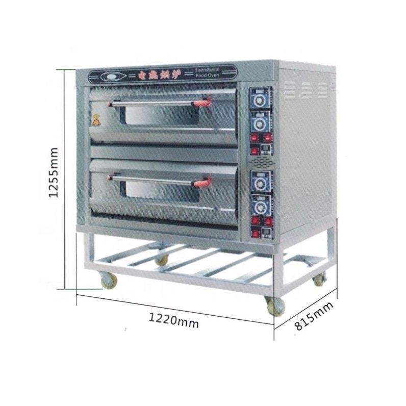 2 Deck 4 Trays Gas Baking Equipment Commercial Bakery Cake Oven Prices Mechanical Controller 2 layer 4 trays deck oven