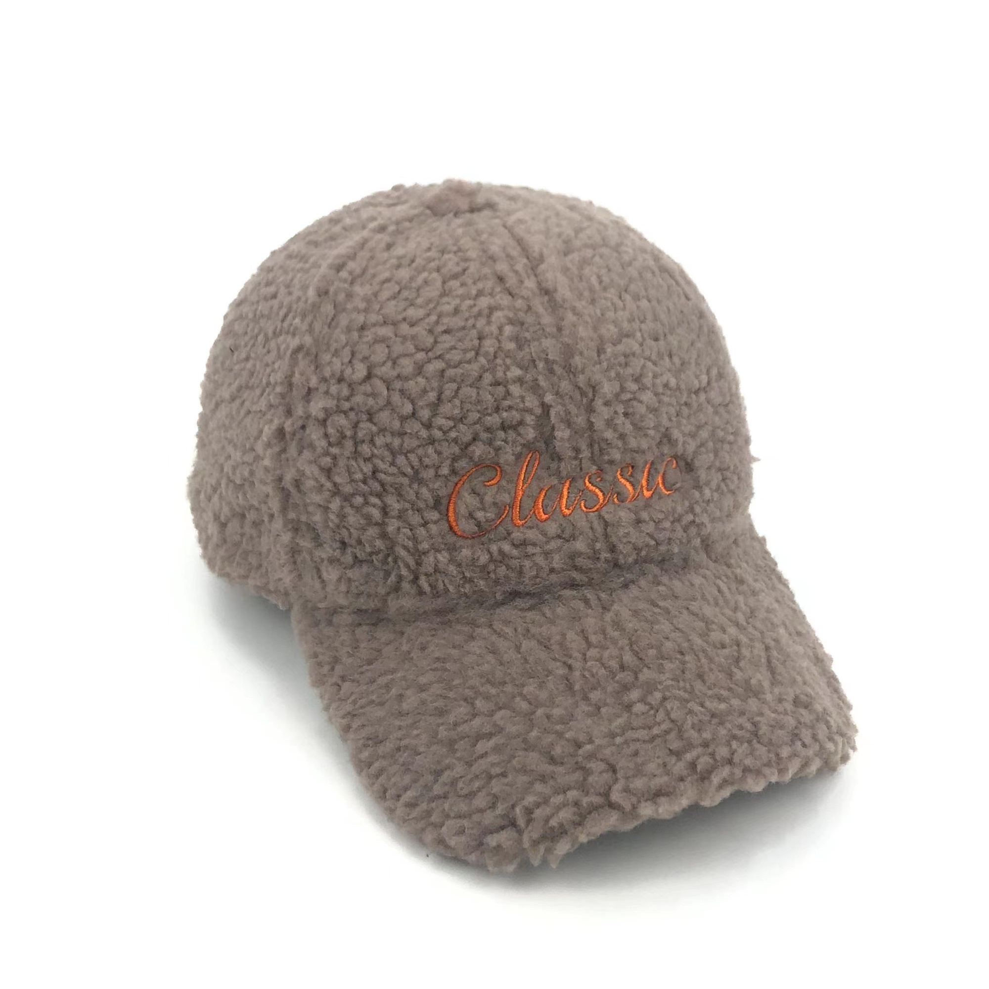 New Arrive Hat Logo Embroidery Custom Faux Fur Plush Fluffy Lamb Wool Fleece Baseball Cap