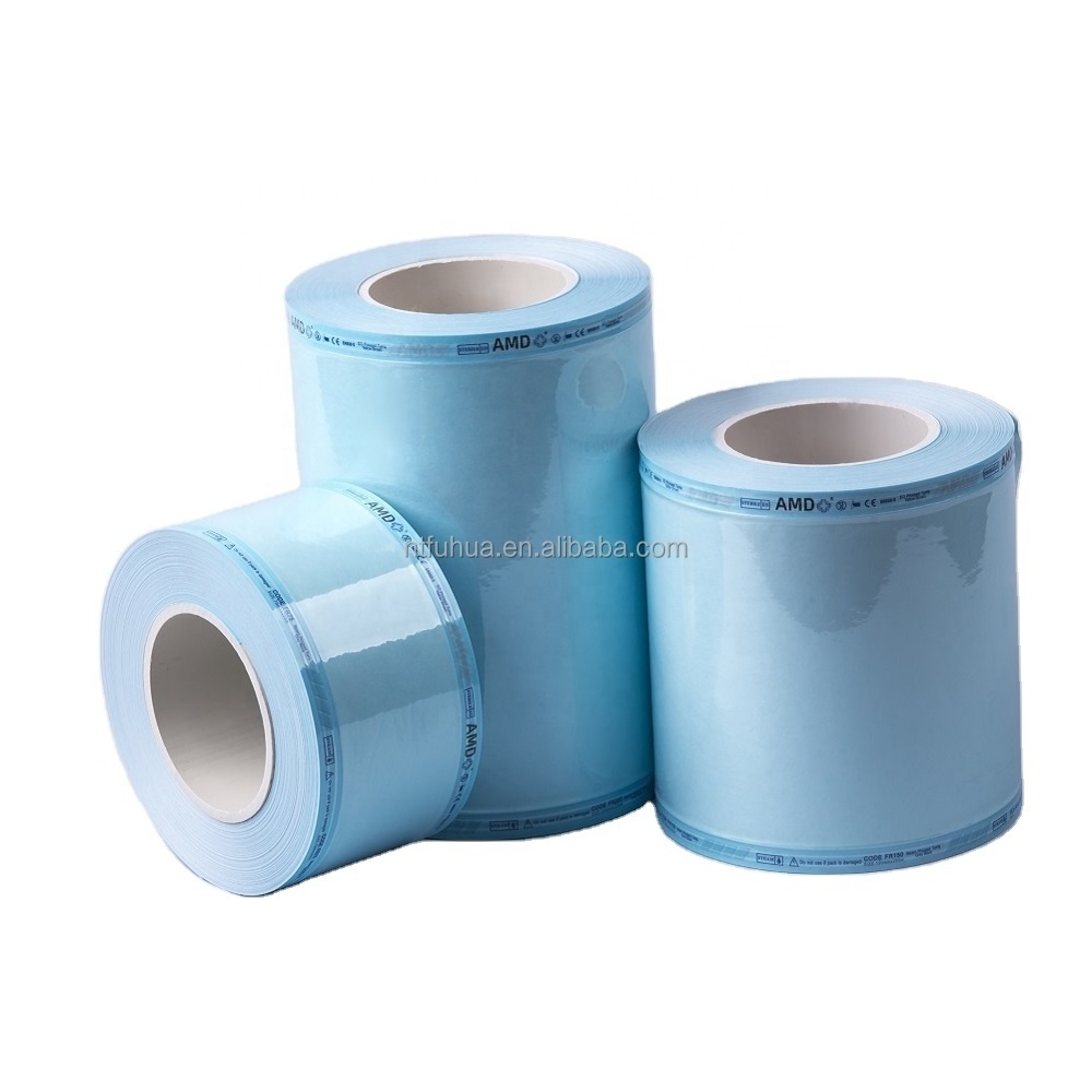 Sterilization Flat Roll Pouch Reel Medical packaging for Steam/EO Sterilization 50mm*200m