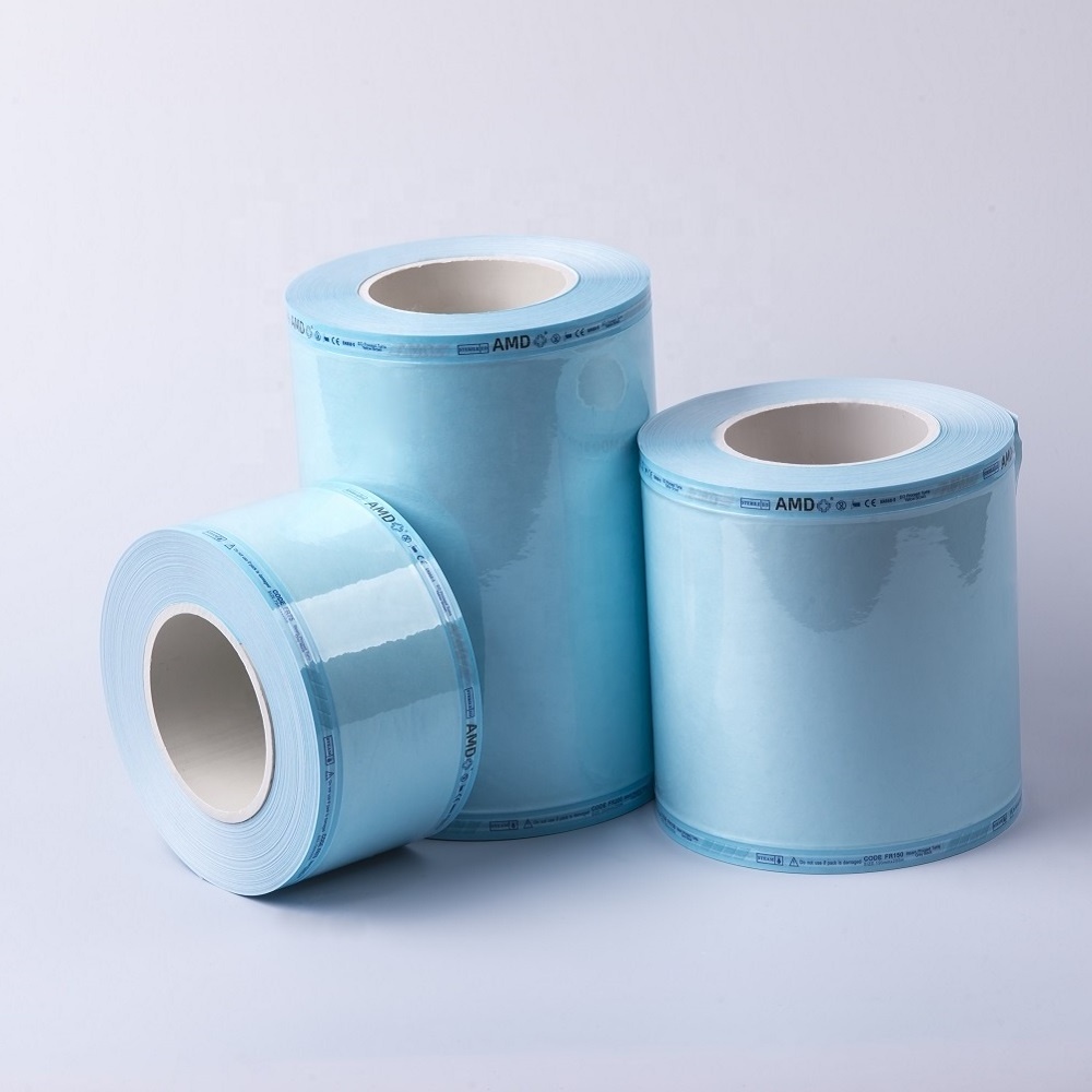 Sterilization Flat Roll Pouch Reel Medical packaging for Steam/EO Sterilization 50mm*200m