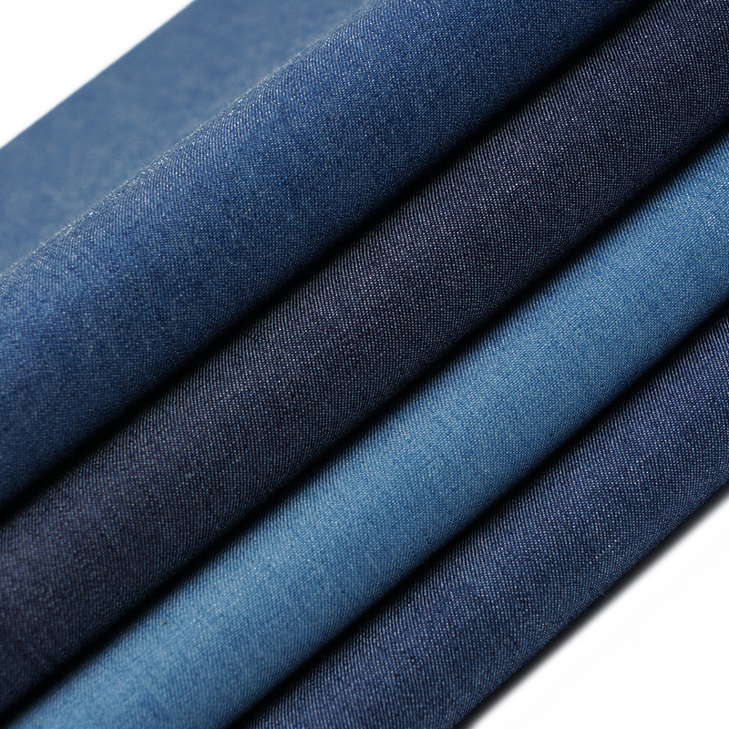 Woven 100% cotton pure denim fabric for fashion jeans dress stock lot