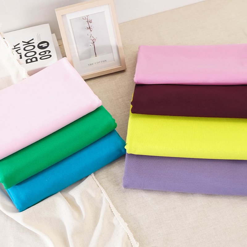 Wholesale 320 gsm knitted stretch cotton spandex bamboo jersey fabric for clothes