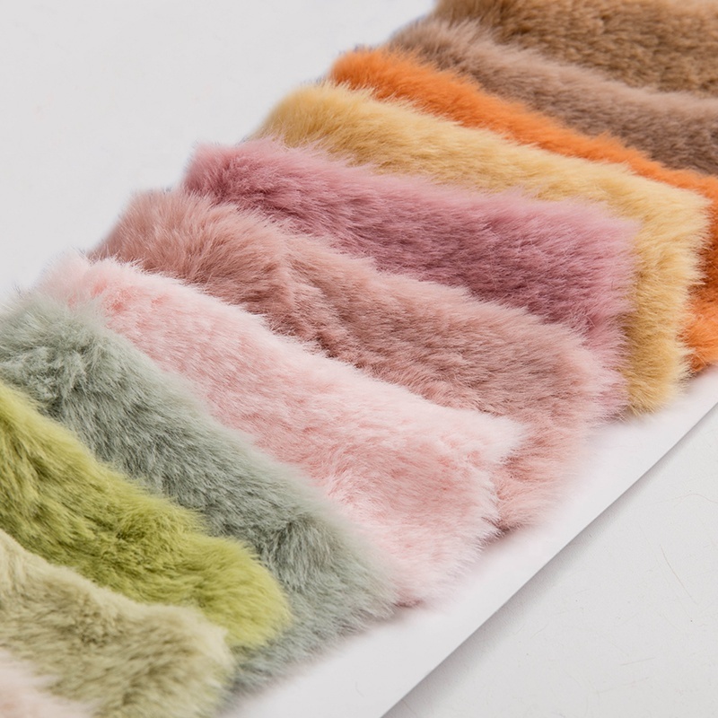 Quality winter warm soft plush pure color rabbit faux fur fabric