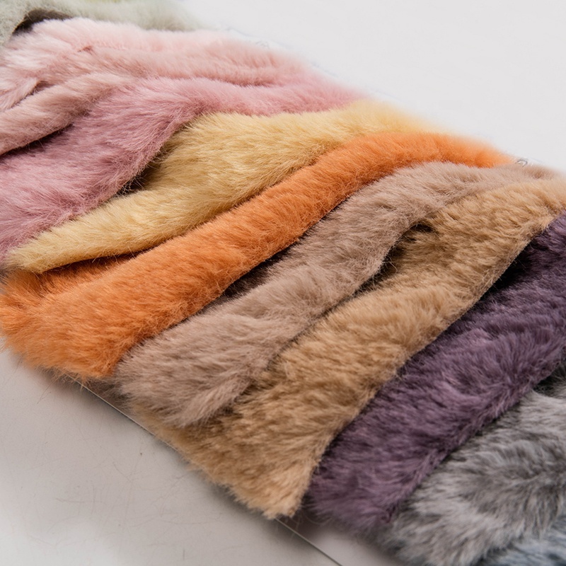 Quality winter warm soft plush pure color rabbit faux fur fabric