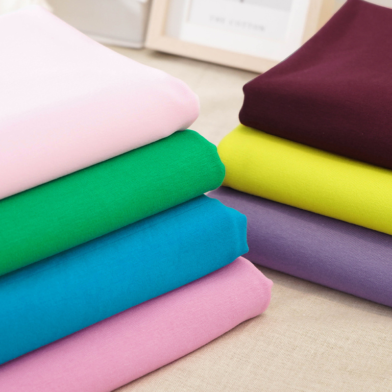 Wholesale 320 gsm knitted stretch cotton spandex bamboo jersey fabric for clothes