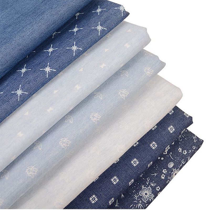 Factory price thin woven stretch printed 100% cotton denim fabric for jeans