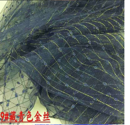 High quality 100% polyester stripe mesh tulle lace fabric for fashion garment