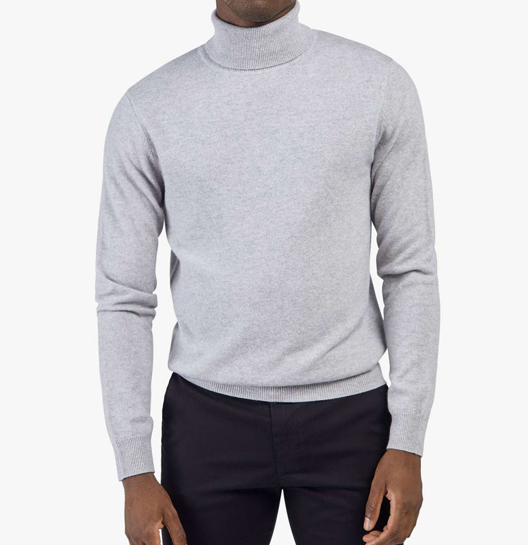 Chinese Turtleneck Sweater Manufacturer 100% Cashmere Sweater custom Men's Knitted Turtle Neck Plain Sweater