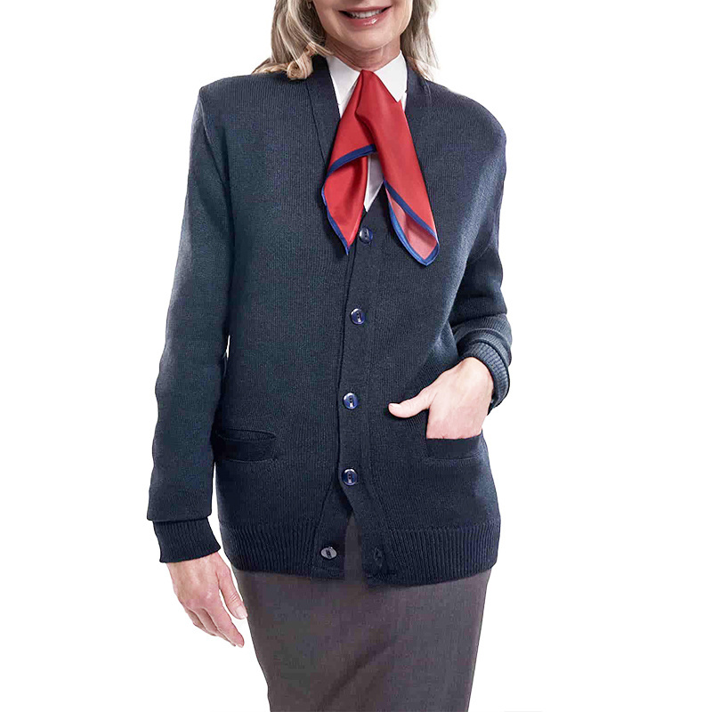 High Quality Business STEWARDESS Flight Attendant Uniform Unisex 100% Cotton Airline Employee Aviation Uniform Sweater