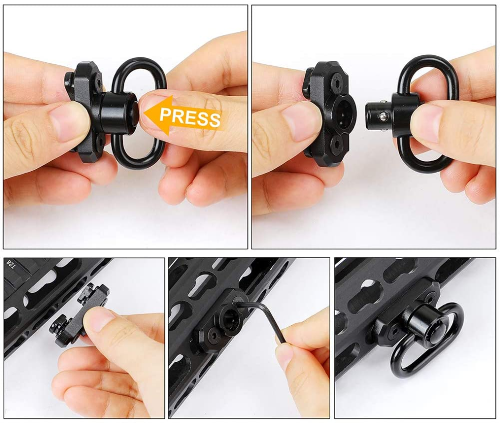 OEM Outdoor Hunting Accessories Tactical QD Quick Detach Release Loop Heavy Push Button 1.25