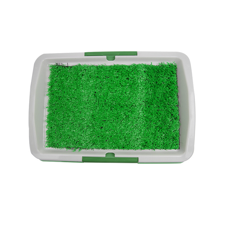 Portable pet dog toilet training plastic litter box with lawn indoor grass mat pad puppy potty