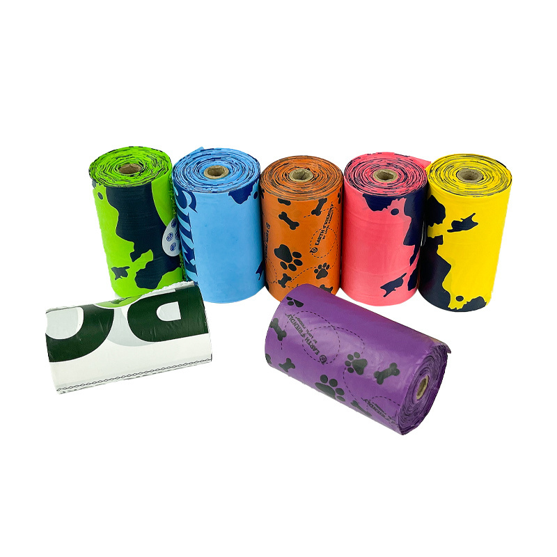 OEM eco friendly pet supplies custom printed biodegradable dog excrement poop bags