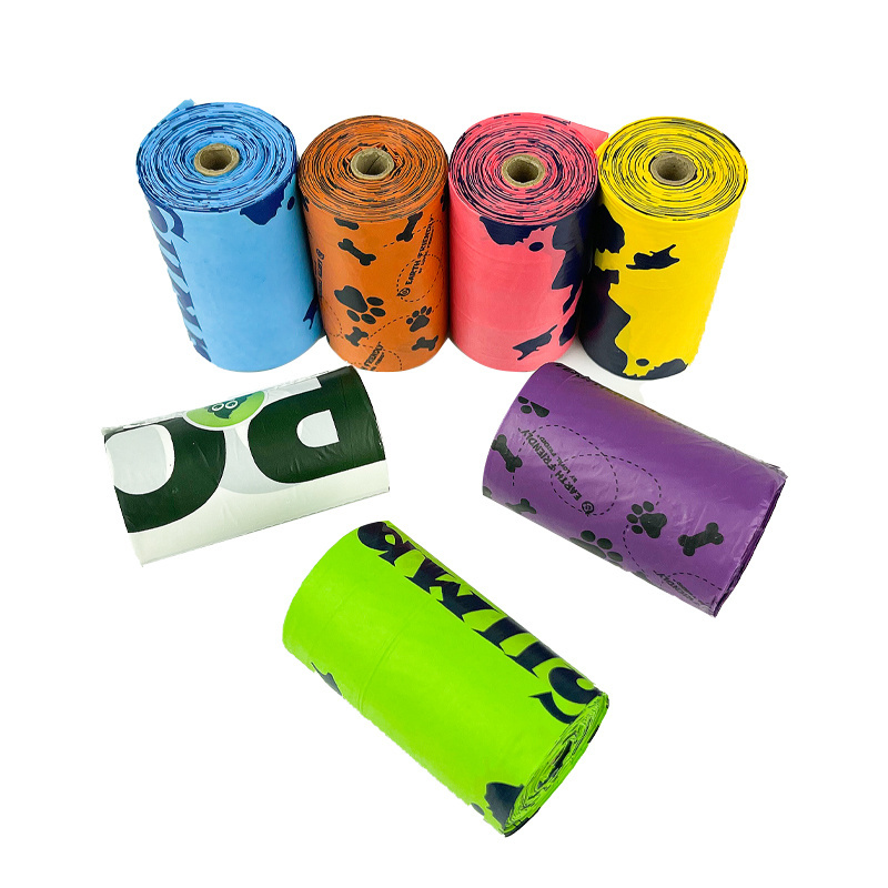 OEM eco friendly pet supplies custom printed biodegradable dog excrement poop bags