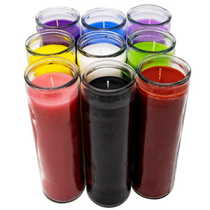 Paraffin Wax Glass Jar 7 Day Candles Votive Funeral Prayer Candle Church Pray Unscented Candle