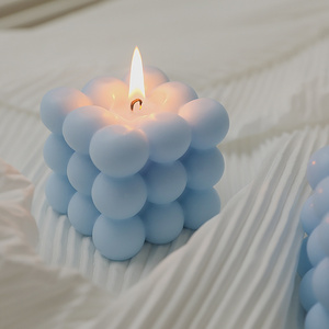 Hot Sale IN STOCK Gradient Color Christmas Scented Bubble Candle Mini Small Bubble Cube Candle With Box