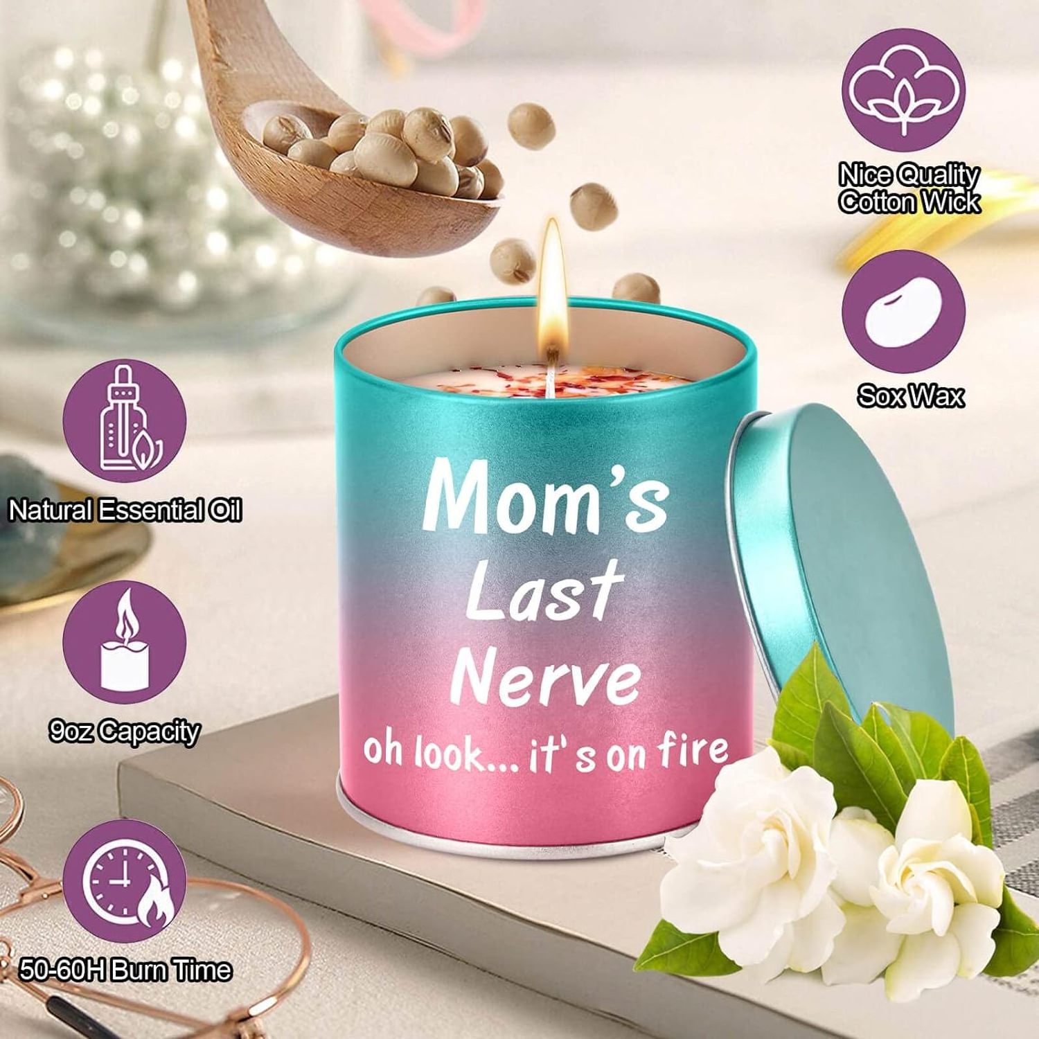 Gifts for Mom from Daughter Son Mom Birthday Gifts Lavender Scented Candles for Mothers Day Presents