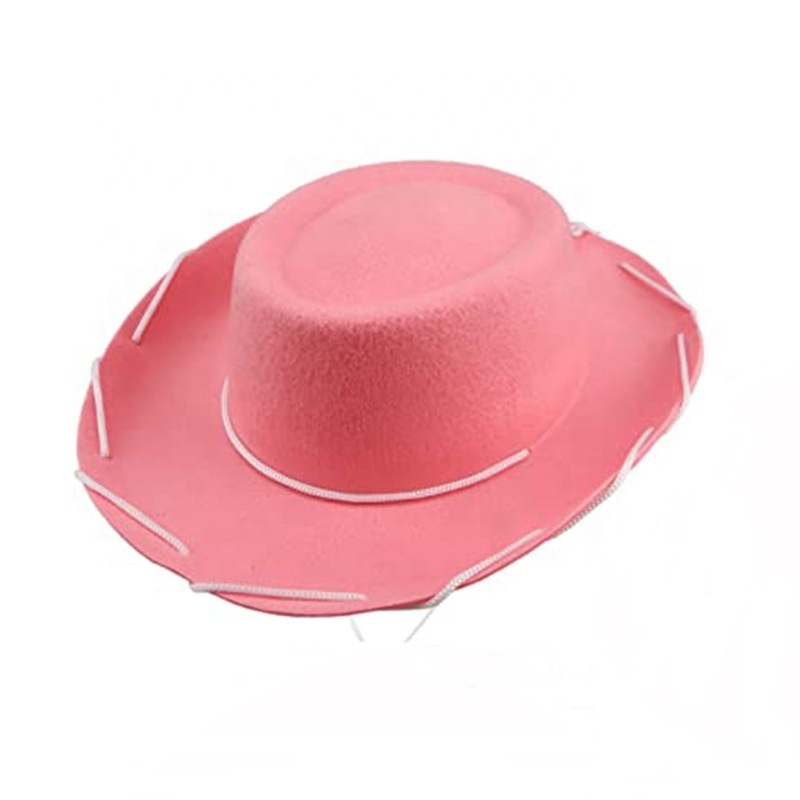 Wholesale cheap high quality customized solid color costume fashion plain cowgirl cow girl cowboy felt hat for adult kids