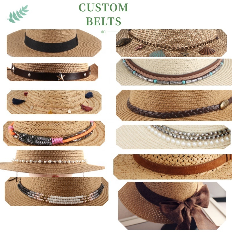 Custom Paper Straw Summer Women Sun Straw Visor Hat by Made in Mexico Colombian Bulk Straw Cowboy Wholesale for Ladies PROVIDED