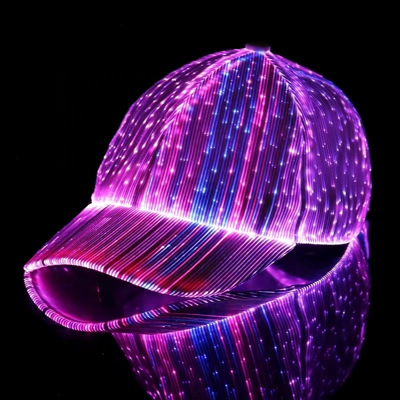 CHINESE high quality supplier hip hop snapback promotion sport mens lamp boy fashion LED light up top ponytail hats and caps