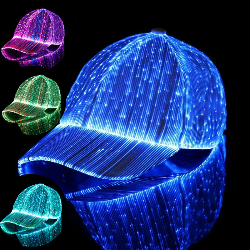 CHINESE high quality supplier hip hop snapback promotion sport mens lamp boy fashion LED light up top ponytail hats and caps