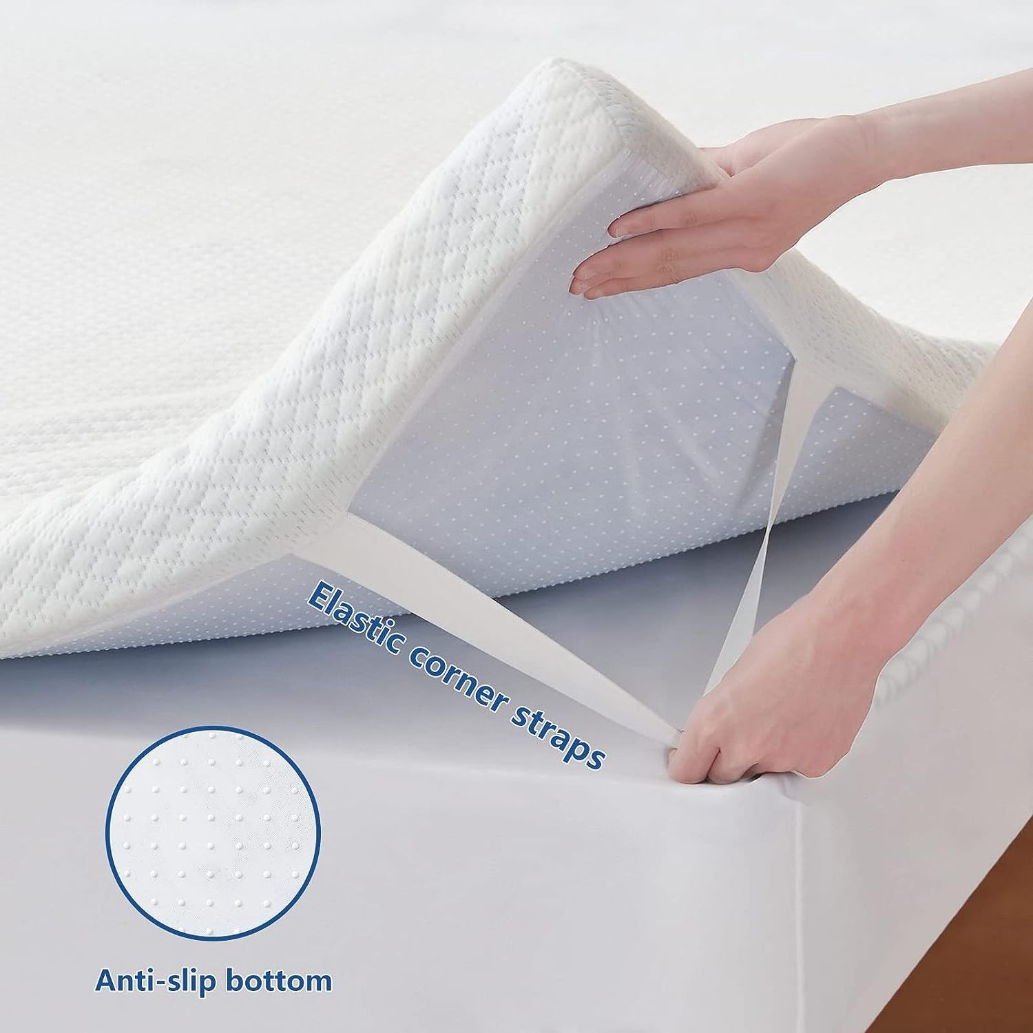 Queen Size Gel Mattress Topper Cooling Foam Air Flow Technology and Multi Comfort Zones Blue Body Contouring Memory Foam Topper