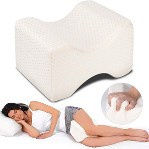 Knee Memory Foam Contour Leg Pillow For Relieve Lower Back Knee Hip and Joint Pain Sciatica for Side Sleepers with Washab