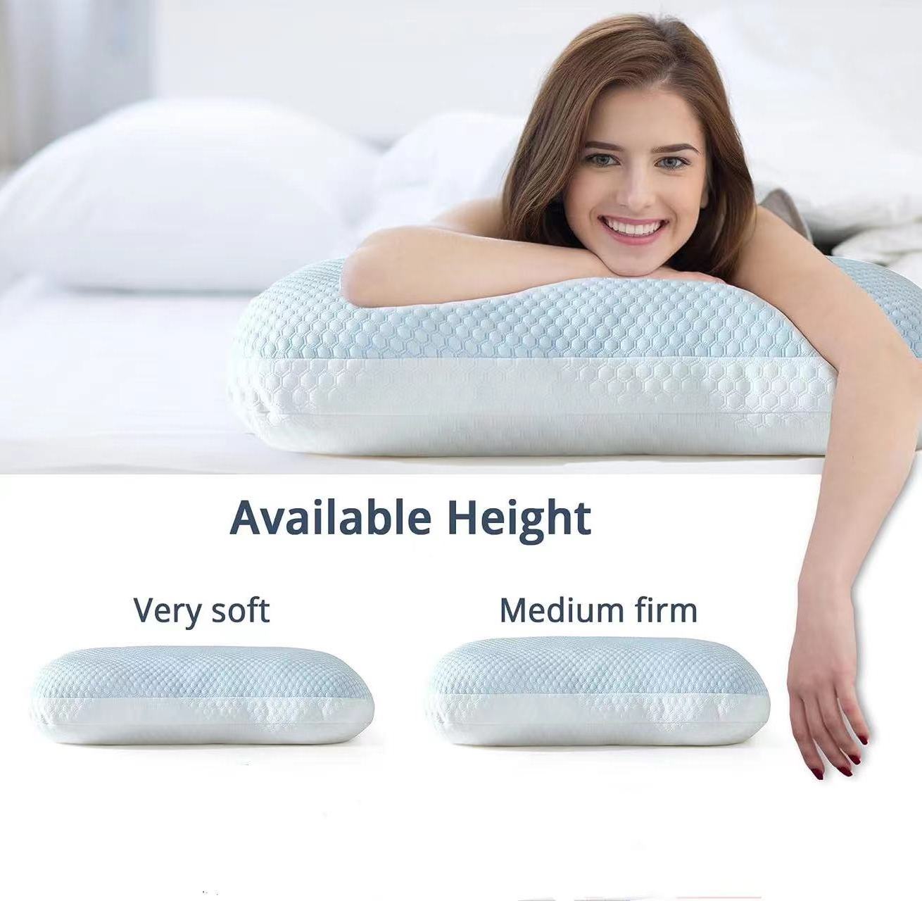 Dual-Sided Adjustable Soft Cooling Pillow Chill Pillow for Hot Sleepers, Heat Reducing Pillow with Shredded Memory Foam Filling