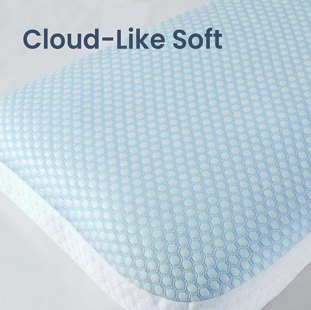 Dual-Sided Adjustable Soft Cooling Pillow Chill Pillow for Hot Sleepers, Heat Reducing Pillow with Shredded Memory Foam Filling