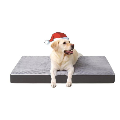 Orthopedic Dog Bed for Large Dogs Bed for Crate with Removable Washable Cover, Egg Crate Foam Dog Bed with Elastic