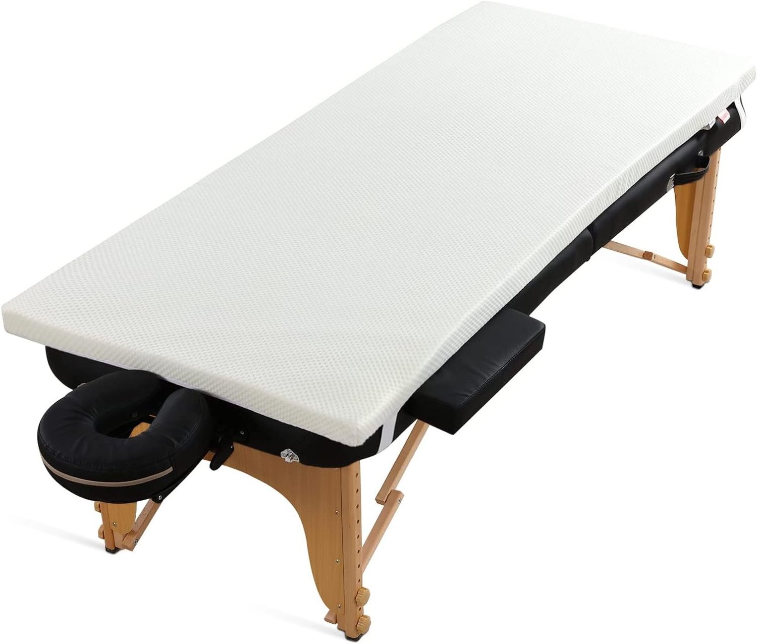 Memory Foam Lash Bed Topper with Removable Cover, Massage Table Mattress Topper with Elastic Bands, Non-Slip Lash Bed