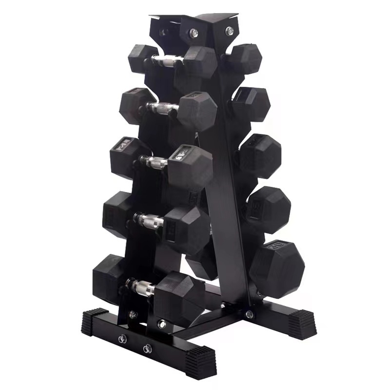 weight lifting fitness equipment rubber hex dumbbell set