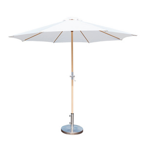 2022 Outdoor Beach Hotel Swimming Pool Garden Wood Print  Beach Umbrella Parasol With Tilt And Crank