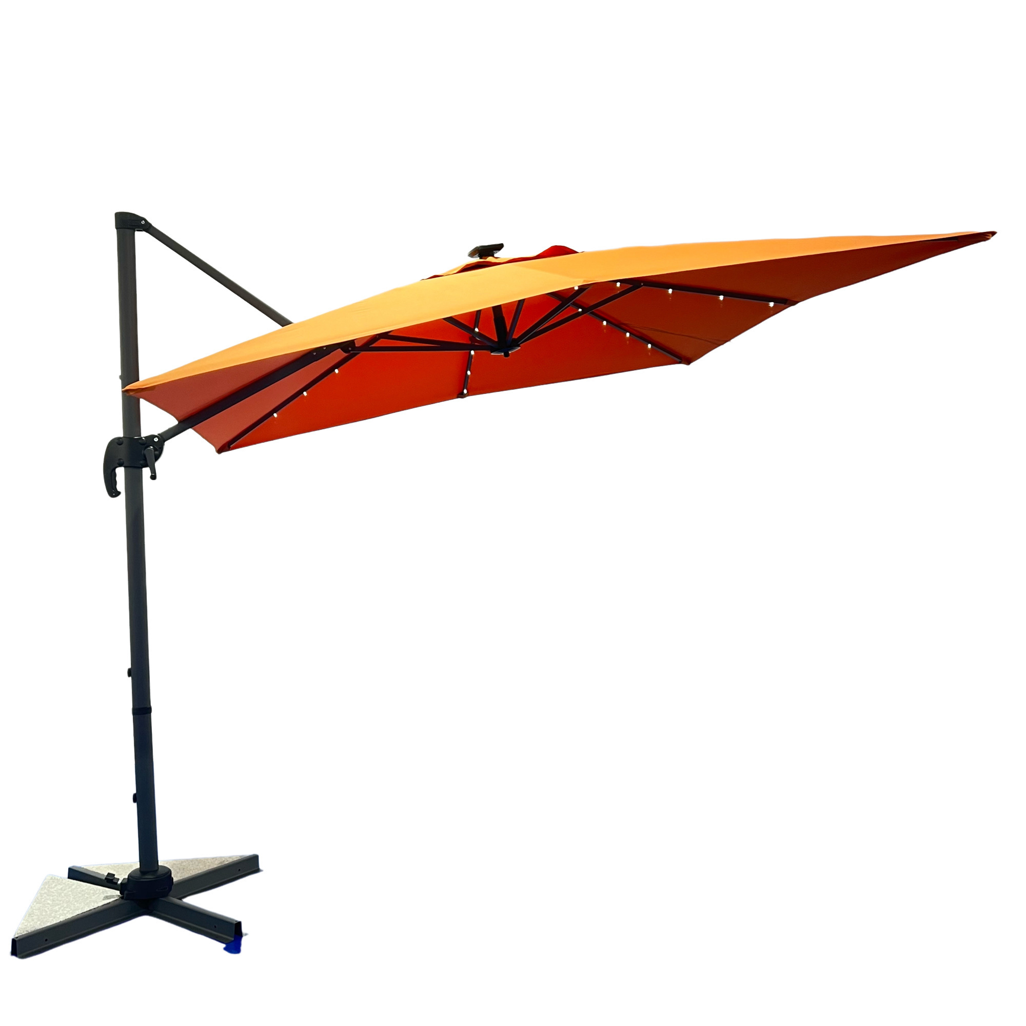 Wholesale 3*3m Umbrella Set Aluminum Led Light Garden Umbrella With Solar Panel Outside Beach Sun Parasol