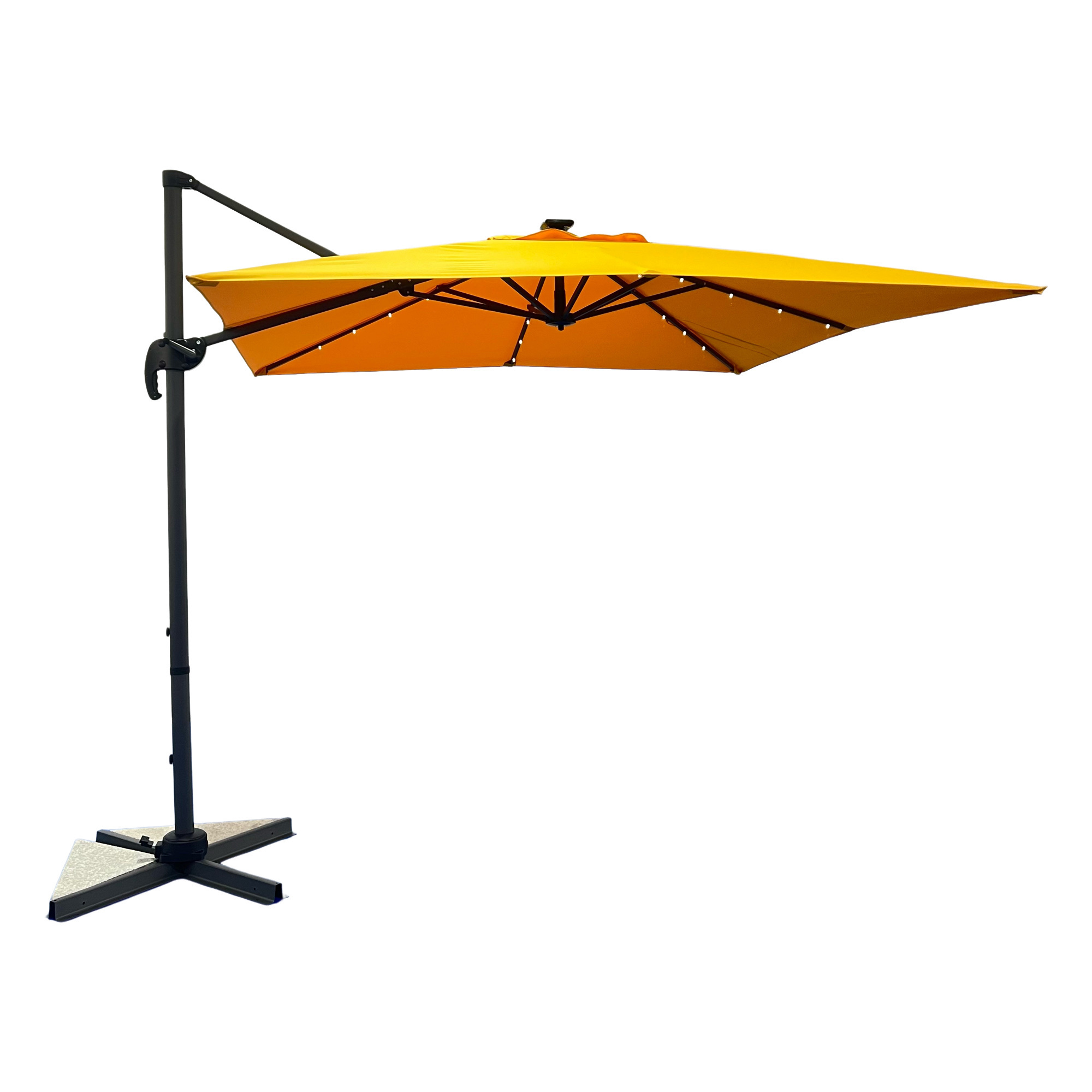 Wholesale 3*3m Umbrella Set Aluminum Led Light Garden Umbrella With Solar Panel Outside Beach Sun Parasol