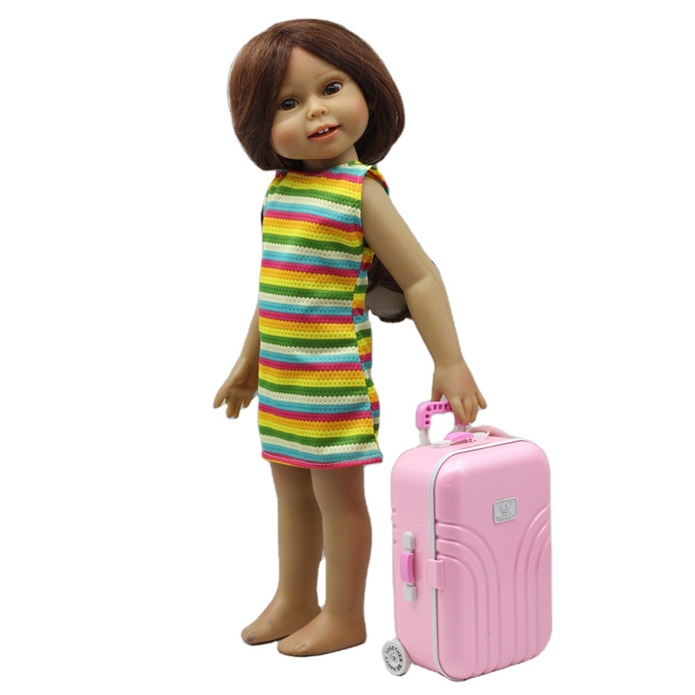 Mini Trolley Case Luggage Suitcase For Kids Toy Dolls Accessories