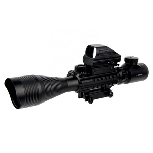 Custom Scope Combo 4-12x50EG Dual Illuminated Scope+ Sight 4 Holographic Reticle Red/green Dot Fit 20mm Mount with Red Laser