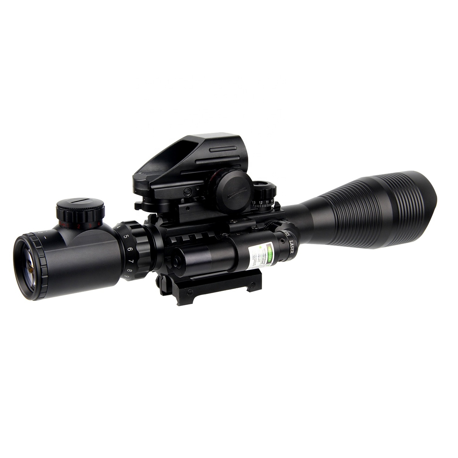 Custom Scope Combo 4-12x50EG Dual Illuminated Scope+ Sight 4 Holographic Reticle Red/green Dot Fit 20mm Mount with Red Laser