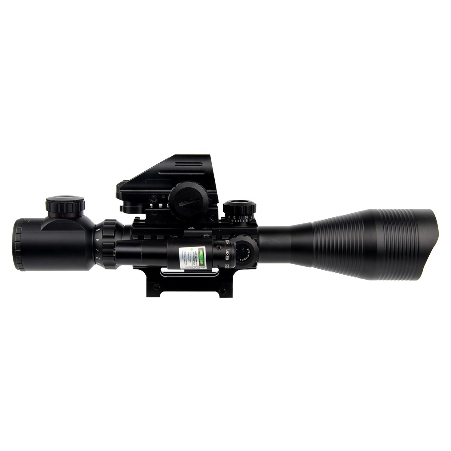 Custom Scope Combo 4-12x50EG Dual Illuminated Scope+ Sight 4 Holographic Reticle Red/green Dot Fit 20mm Mount with Red Laser