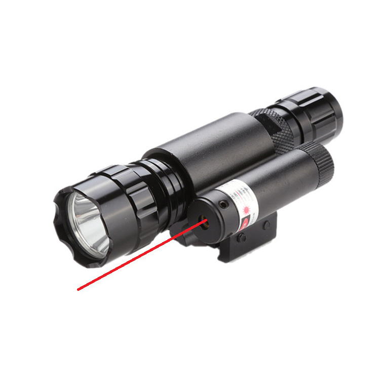 Manufacture Supply Strong Tactical Flash Light Green Laser Sight Combination Fit 20mm Portable Mount Flash Light Electric Combo